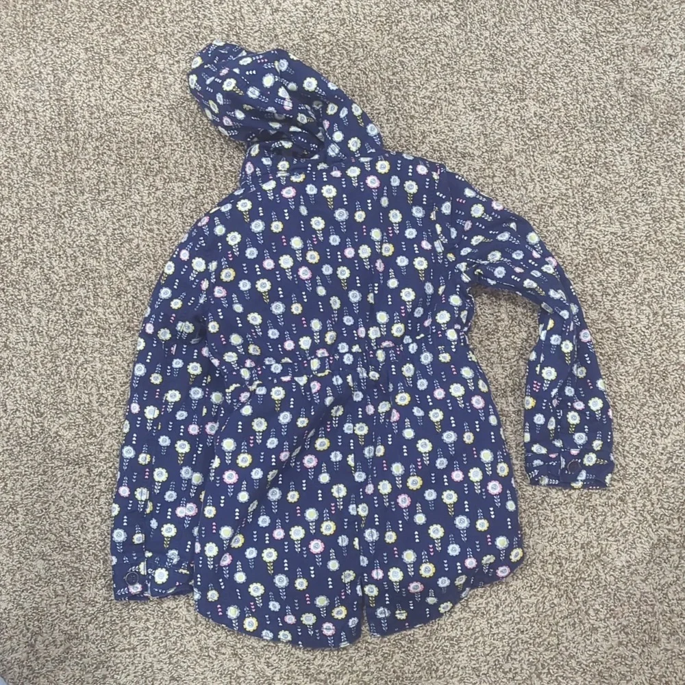 3/$30 Gymboree Floral Hooded Navy Blue Jacket Medium 7-8
